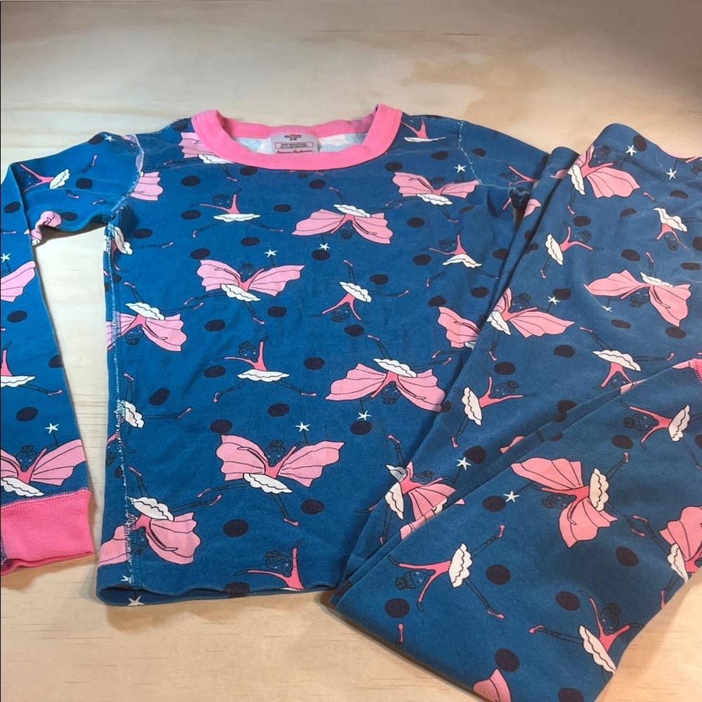 Hanna Andersson Blue and Pink Fairy Dancer Pajama Set Sz 10